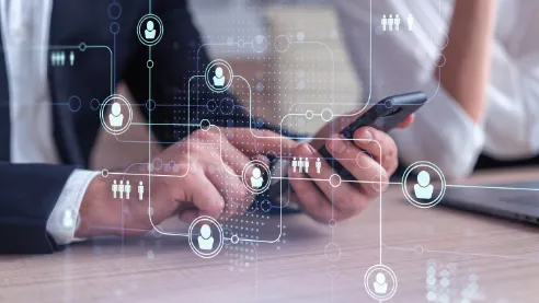 Modern web application interface showing custom development