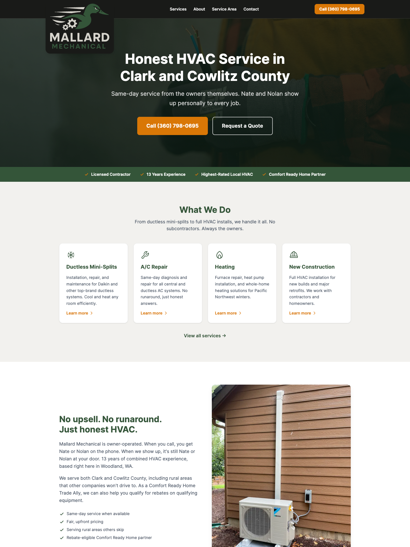Mechanical Contractor Website