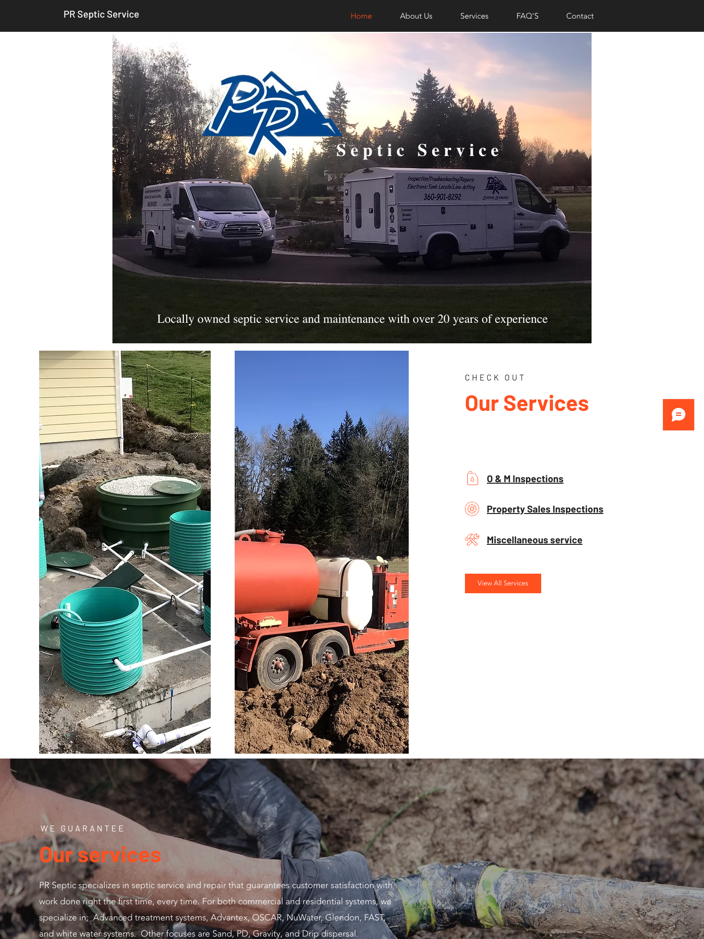 Septic Service Website - before redesign